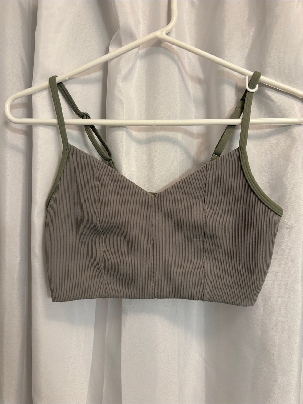 Aerie Offline S Seam Front Bralette in Olive Accent